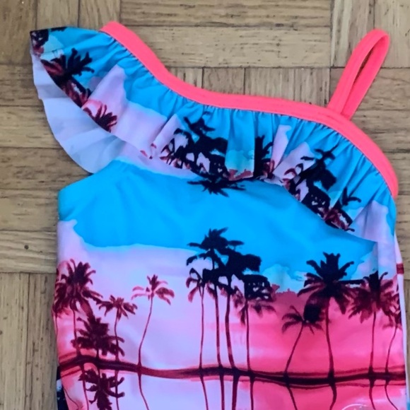 🌟3/$15🌟Body Glove Baby Girl One Piece Swim Suit Ruffle Shoulder Tropical 12M - Picture 3 of 9